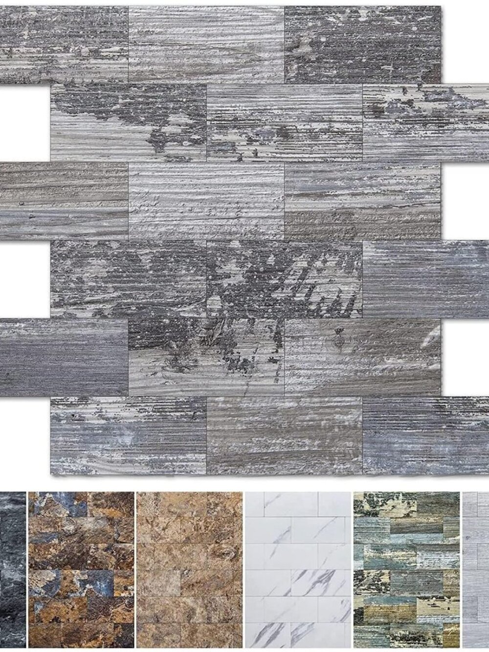 Peel and Stick Backsplash, Stick on Wall Tile, 10-Pack, Light Rustic